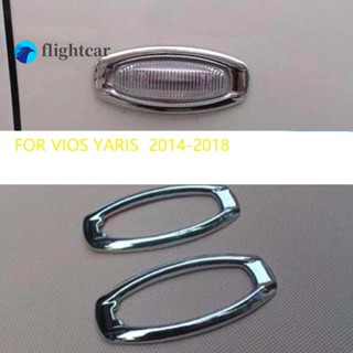 Flightcar ฝาครอบไฟเลี้ยวรถยนต์ ABS โครเมี่ยม สําหรับ Toyota COROLLA ALTIS Vios Yaris sedan 2014-2018 2 ชิ้น