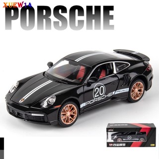 โมเดลรถยนต์อัลลอย T8 พร้อมไฟเสียง ของเล่นสําหรับเด็ก Porsche 911 1:32