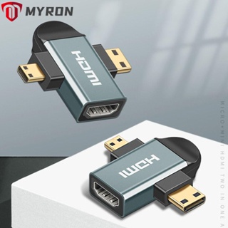 Myron อะแดปเตอร์แปลง Micro Mini HDMI สําหรับกล้องแล็ปท็อป 2 in 1