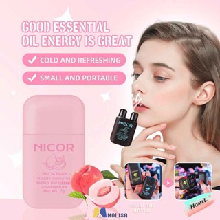 ใหม่ Nicor Double Hole Vitality Essential Oil Energy Bar Cool Nostril Nasal Inhaler Multi Refreshing Stick [cool Oil Nose, Anti-slee] MOLISA