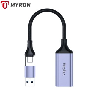 Myron การ์ดจับภาพวิดีโอ 4K 1080p Obs USB Type C เป็น HDMI 2.0 สําหรับโทรศัพท์มือถือ แล็ปท็อป พีซี บันทึกวิดีโอ 2 in 1