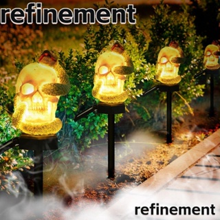 Refinement โคมไฟพลาสติก รูปงู กะโหลก พลังงานแสงอาทิตย์ กันน้ํา สําหรับตกแต่งปาร์ตี้ฮาโลวีน