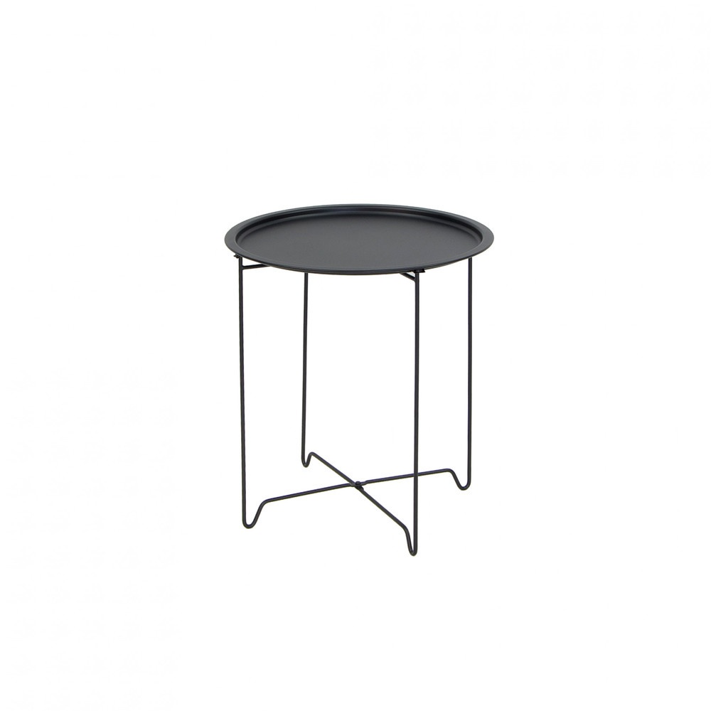 GlobalHouse DELICATO โต๊ะวางถาด รุ่น LUNA-BLACK ขนาด 46x46x51 ซม. สีดำ สินค้าของแท้คุณภาพดี