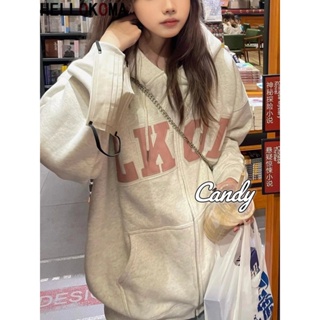 Candy Kids เสื้อผ้าผู้ญิง แขนยาว เสื้อฮู้ด คลุมหญิง สไตล์เกาหลี แฟชั่น A28J124 34Z230822