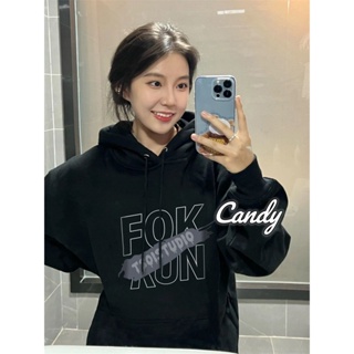 Candy Kids  เสื้อผ้าผู้ญิง แขนยาว เสื้อฮู้ด คลุมหญิง สไตล์เกาหลี แฟชั่น  สไตล์เกาหลี พิเศษ ทันสมัย Trendy A28J11R 36Z230909