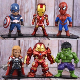 ฟิกเกอร์ pvc รูปสไปเดอร์แมน Avengers 4 Marvel q Version Spider-Man Anti-Hulk American Team สําหรับตกแต่ง