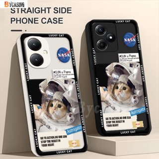 เคสโทรศัพท์มือถือยาง ขอบตรง ลายแมวนักบินอวกาศ NASA Kitty น่ารัก สําหรับ Infinix Hot 30i Note 12 G96 Note30 Zero 5G Smart 7 Hot 20S 10S 10T Smart6 Smart5 Hot 11S NFC Hot12 Play 10Play