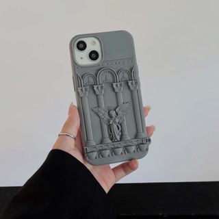 เคสโทรศัพท์มือถือ ซิลิโคนนิ่ม กันกระแทก ลายนางฟ้าโรมัน 3D หรูหรา เรียบง่าย สําหรับ iPhone 14PROMAX 12PROMAX 11 13PROMAX 14PRO