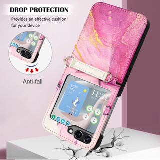 เคสโทรศัพท์มือถือหนัง กันกระแทก ลายหินอ่อน หรูหรา สําหรับ Samsung Galaxy Z Flip 5 Flip5 Z Fold 5 5G