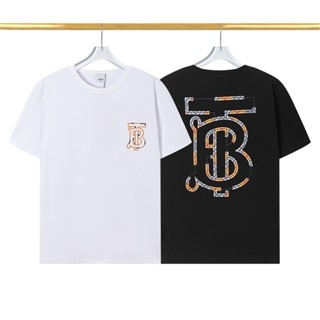 Bbr - ไอเทมขายดี! เสื้อแขนสั้น ปักลายโลโก้ B ด้านหน้า และด้านหลัง หรูหรา สําหรับผู้ชาย และผู้หญิง