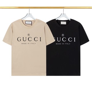 G-u-c- สินค้าขายดี! เสื้อแขนสั้น พิมพ์ลายโลโก้ตัวอักษร อเนกประสงค์ สําหรับผู้ชาย และผู้หญิง Kdtr