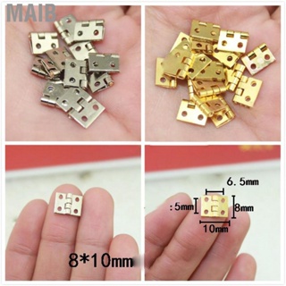 Maib 20Pcs Mini Brass Hinges 1/4in 4 Hole Folding Small Hinge with Screws for Doll Houses Cabinets