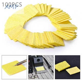 ⚡NEW 8⚡Soldering Iron Sponge Pads Solder Welding Workshop Yellow 100pcs Cleaner