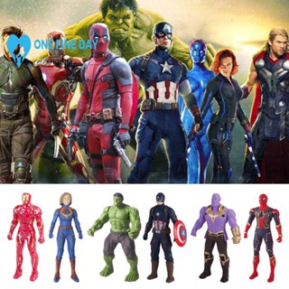 โมเดลฟิกเกอร์ Superheroes Marvel Avengers Captain Man Hulk Iron Spider Man R7T8