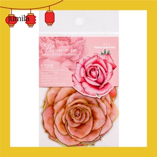 [JU] สติกเกอร์ ลายกราฟฟิตี้ดอกกุหลาบ ดอกโบตั๋น กันน้ํา สําหรับตกแต่งสมุดภาพ 10 ชิ้น