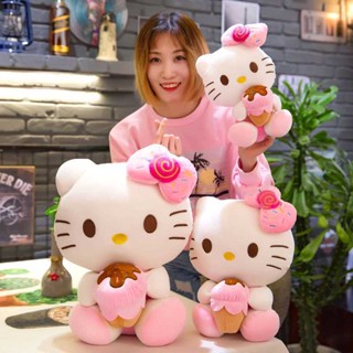 【Free Goods Store】Hello Kitty Kawaii Plush Toys Dolls Ice Cream Soft Stuffed Pillow Anime Animal Decor Christmas Gift Plushies For Girl Gifts Kids