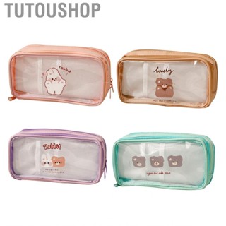 Tutoushop Transparent Pencil Case Cute Cartoon Pattern Large   PVC Pen Storage Bag