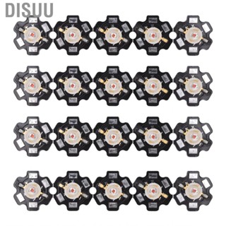 Disuu 20Pcs High Power   Light Beads Emitting Diode Yellow DIY Chips