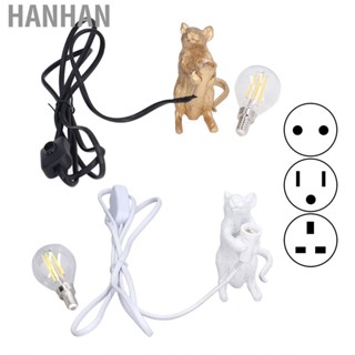 Hanhan Bulb Rat Table Lamp Mouse Light Bedside Resin Home Office Desk Decor