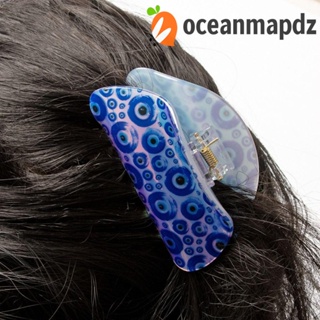 Oceanmapdz กิ๊บติดผมหางม้า PVC รูปตาปีศาจ สีฟ้า สไตล์พังก์