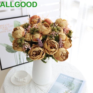 Allgoods ช่อดอกโบตั๋นประดิษฐ์ ผ้าไหม 13 ดอก 13 ดอก ยืดหยุ่น แฮนด์เมด สําหรับถ่ายรูป คริสต์มาส