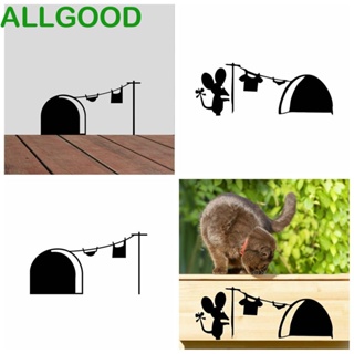 Allgoods สติกเกอร์รูหนู 3D มีกาวในตัว กันน้ํา ทําความสะอาดง่าย กันชื้น ลอกออกได้ สําหรับติดตกแต่งผนัง