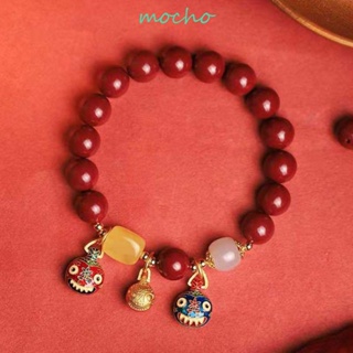 Mocho สร้อยข้อมือ จี้คริสตัลเทียม รูปสัตว์ประหลาด สีทอง เรียบง่าย เครื่องประดับ สไตล์จีน ของขวัญ