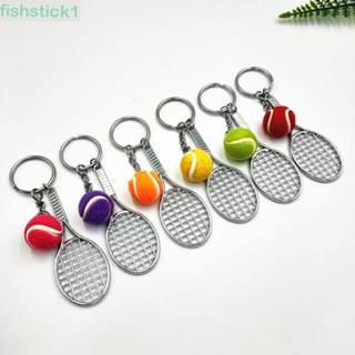 Fishstick1 พวงกุญแจไม้เทนนิส โลหะ 6 สี ขนาดเล็ก สําหรับวัยรุ่น