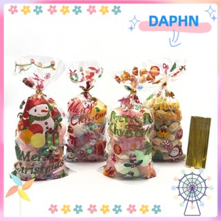 Daphs ถุงพลาสติกใส่ขนม คุกกี้ ลายคริสต์มาส 50 ชิ้น