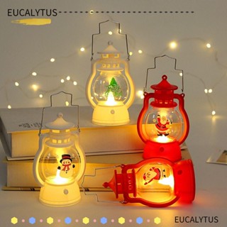 Eutus โคมไฟ Led พลาสติก รูปซานต้าคลอส สโนว์แมน แบบพกพา สําหรับตกแต่งคริสต์มาส