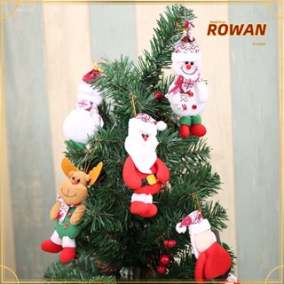 Rowans จี้ตุ๊กตาซานต้าครอส สโนว์แมน กวาง ผ้าไม่ทอ 4 ชิ้น สําหรับแขวนตกแต่งต้นคริสต์มาส