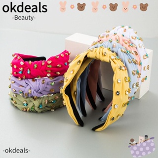 Okdeals กิ๊บติดผม ผ้าจับจีบ ประดับเพชร แฟชั่น