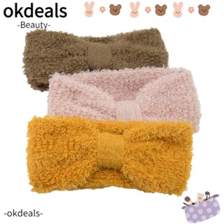 Okdeals ที่คาดผม ผ้าถัก ยืดหยุ่น อบอุ่น แฟชั่นฤดูใบไม้ร่วง และฤดูหนาว