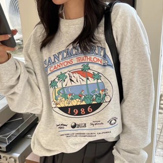เสื้อกันหนาว คอกลม แขนยาว พิมพ์ลายกระโหลก สไตล์หวาน สําหรับผู้หญิง