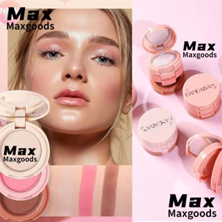 Maxg พาเลตต์คอนทัวร์ บลัชออน ไฮไลท์ แต่งหน้า 3 In 1 ติดทนนาน เงางาม เรียบเนียน เกลี่ยได้ แป้งแต่งหน้าผู้หญิง