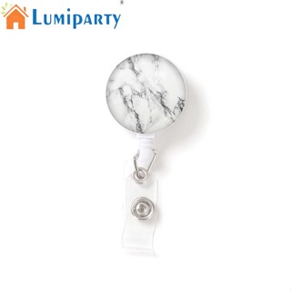 Lumiparty คลิปหนีบป้ายชื่อ ลายหินอ่อน หมุนได้ 360 องศา สําหรับบัตรประจําตัวประชาชน