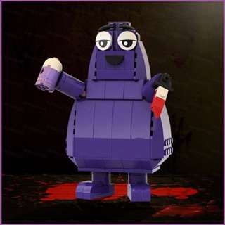 Sq2 ตุ๊กตาฟิกเกอร์ McDonalds The Grimace Shake Building Blocks Milkshake ของเล่น ของขวัญวันเกิด สําหรับเด็ก