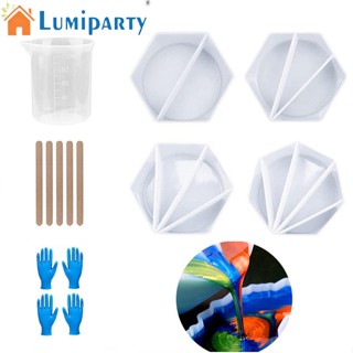 Lumiparty แก้วซิลิโคน 2 3 4 5 ช่อง พร้อมถุงมือไม้ Diy สําหรับพ่นสีสเปรย์ 14 ชิ้น