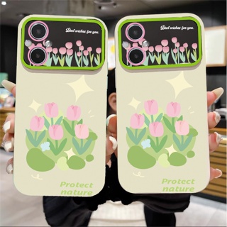 เคส HUAWEI P20 P30 P40 P50 P60 PRO Lite Plus Mate 20 30 40 50 PRO เคสโทรศัพท์มือถือซิลิโคน PU แบบนิ่ม ลายดอกทิวลิป สําหรับ