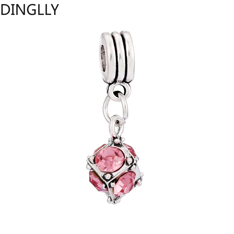 Dinglly จี้ดอกไม้ พืช โลหะผสม เคลือบ และพลอยเทียม สีชมพู ดอกเดซี่ ดาว เสน่ห์ เครื่องประดับ Diy อุปกรณ์ทํา