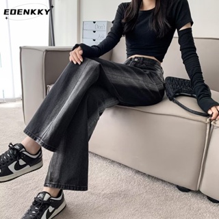 EOENKKY กางเกงขายาว กางเกงยีสน์ผู้หญิง ทรงหลวม ๆ ตรง Retro Hip Hop Pants 2023 NEW Style A97L0WY 34Z230823