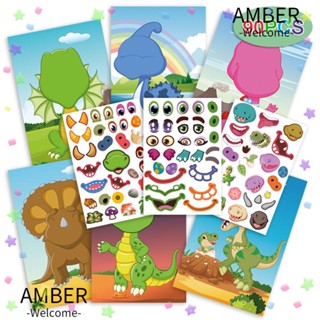 Amber จิ๊กซอว์ปริศนา รูปไดโนเสาร์ ของเล่นเสริมการเรียนรู้ สําหรับเด็กประถม