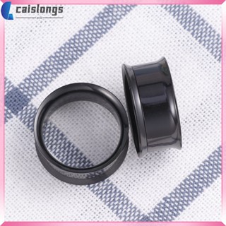 Caislongs อุโมงค์ขยายหู สเตนเลส สองชั้น สีดํา 20 มม. สําหรับเครื่องประดับ ต่างหู 2 ชิ้น