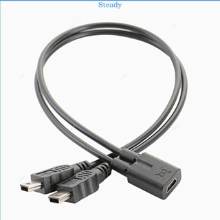 Steady สายชาร์จ USB 2 0 Mini 5-Pin Y Splitter 1 Female to Dual Male