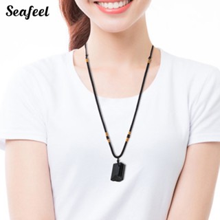 Seafeel สร้อยคอโซ่ จี้หินทัวร์มาลีนธรรมชาติ ทรงกลม