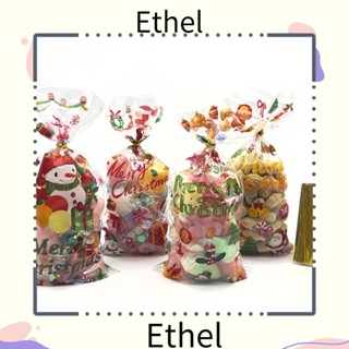 Ethel1 ถุงพลาสติกใส่ขนม คุกกี้ ลายคริสต์มาส 50 ชิ้น