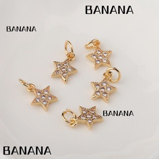 Banana1 จี้รูปดาว ประดับเพทาย สีทอง 20 ชิ้น