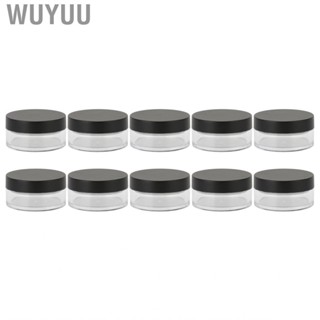 Wuyuu Pots Circular Round Transparent Body Loose  Jars Black Lid