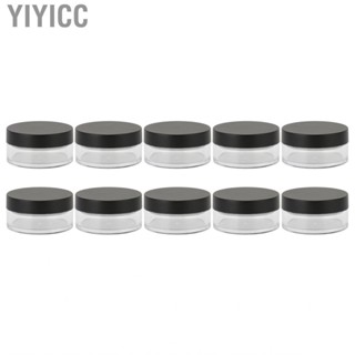 Yiyicc Pots Circular Round Transparent Body Loose  Jars Black Lid