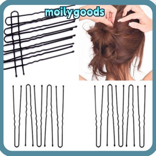 Moilyhd กิ๊บติดผม โลหะผสม สีดํา 50 ชิ้น